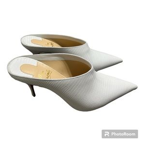 Christian Louboutin Croc-Embossed Leather Mule